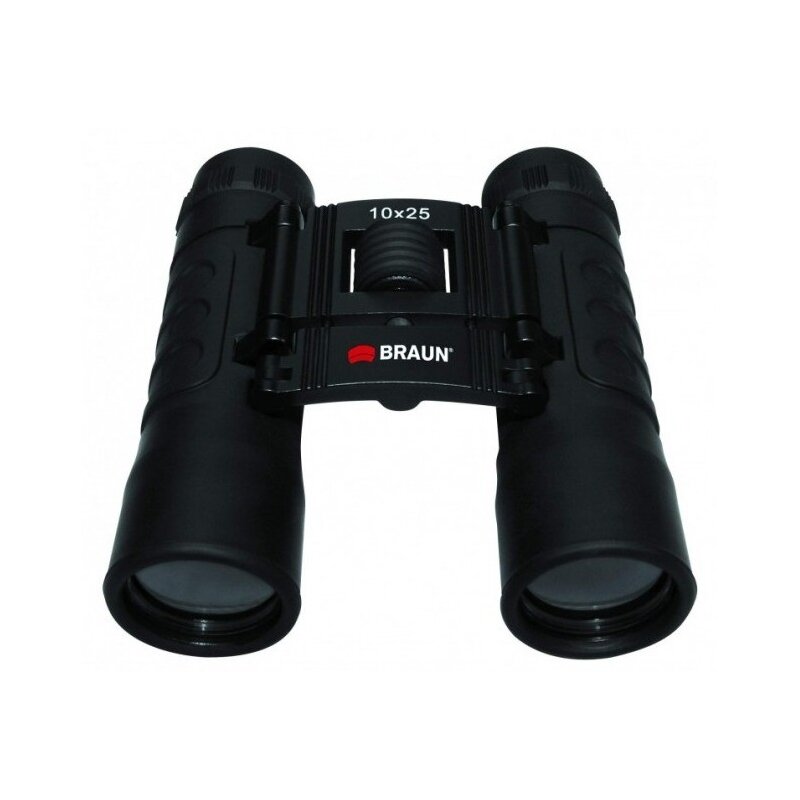 Lornetka BRAUN 10x25 Czarny, 10-krotne zbliżenie, kompaktowy rozmiar, pryzmat dachowy
