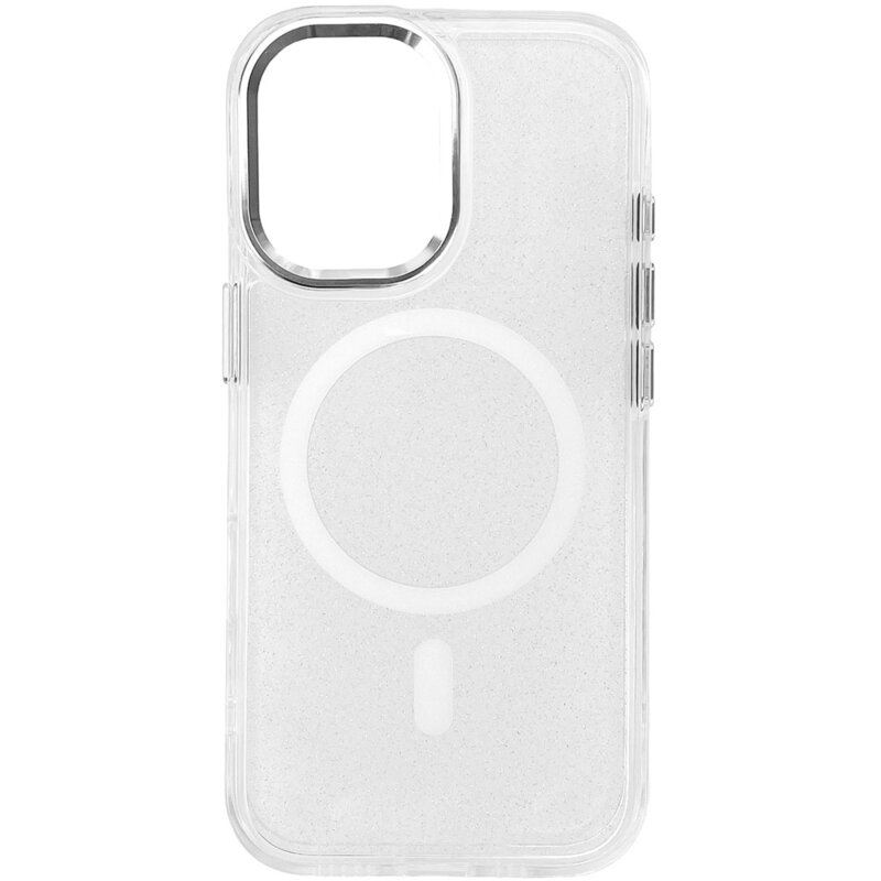Etui HURTEL Glitter Case MagSafe do Apple iPhone 16 Plus Biało-przezroczysty