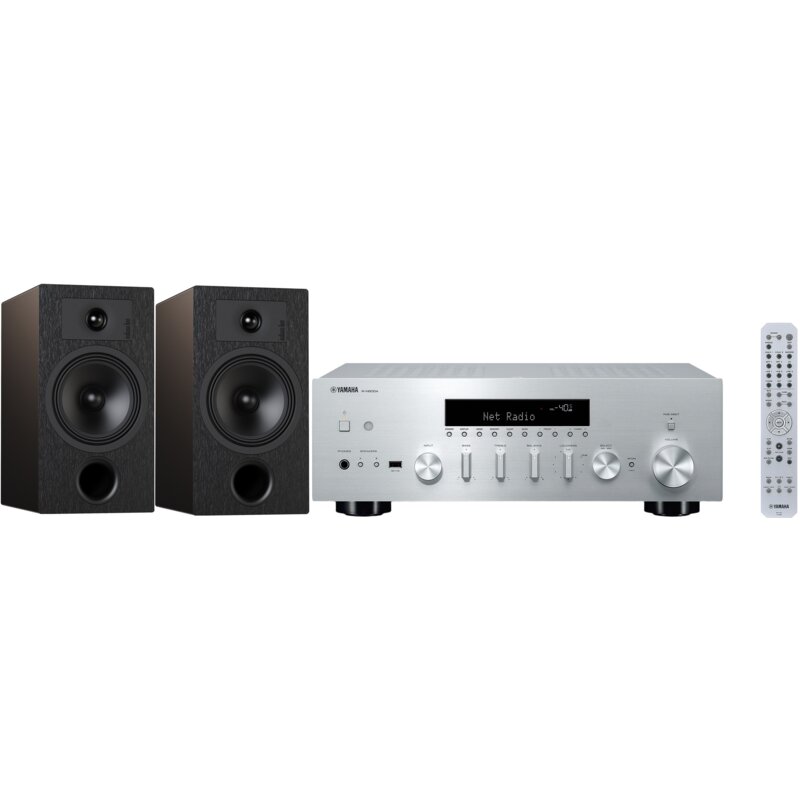 Zestaw stereo YAMAHA MusicCast R-N600A Srebrny + INDIANA LINE Tesi 3 Czarny
