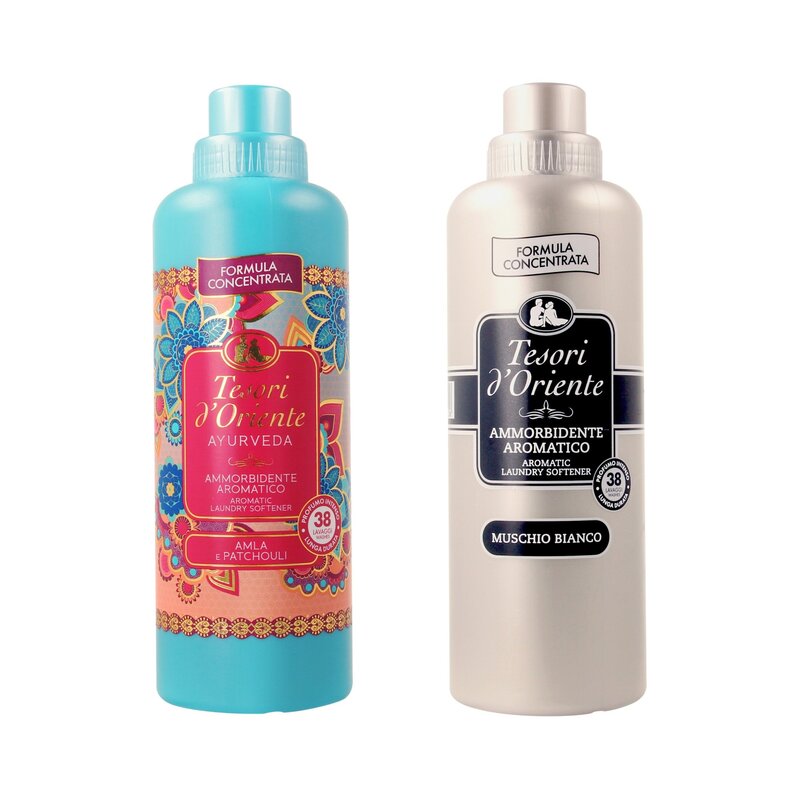 Płyn do płukania TESORI D ORIENTE Ayurveda 760 ml + Płyn do płukania TESORI D ORIENTE Muschio Bianco 760 ml