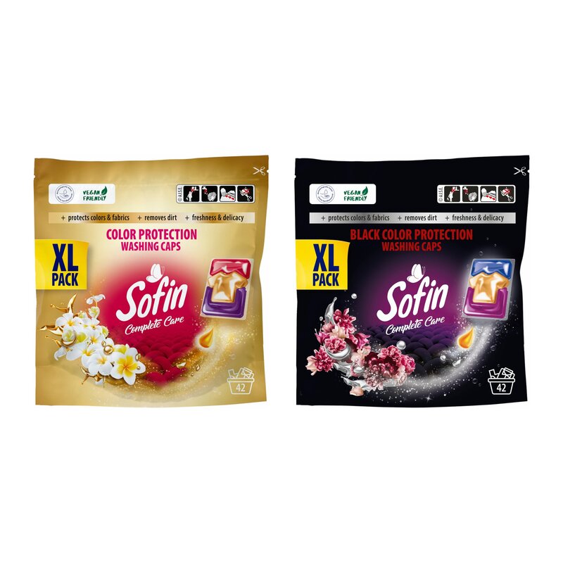 Kapsułki do prania SOFIN Complete Care Color Protection Washing 42 szt. + Kapsułki do prania SOFIN Complete Care Black Color Protection 42 szt.