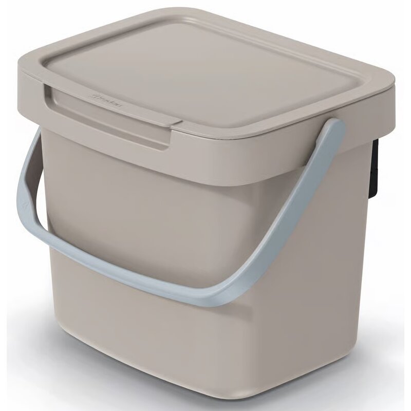 Kosz na śmieci do segregacji KEDEN Systema Q Collect otwierana pokrywa, wygodny uchwyt 3L Beżowy