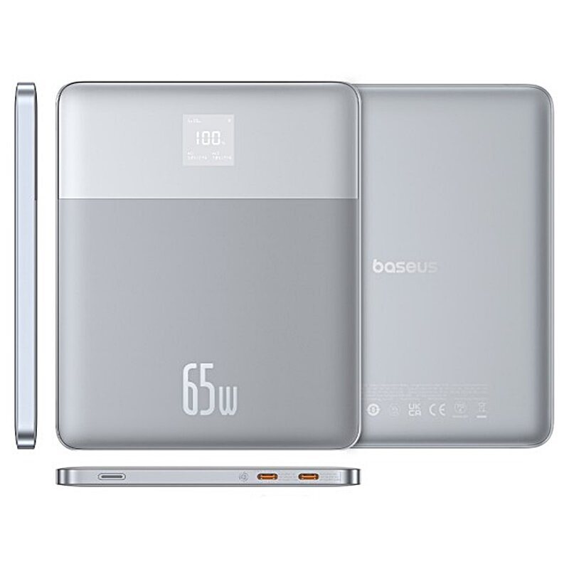 Powerbank BASEUS Blade 2 12000mAh 65W Srebrny + Kabel USB-C
