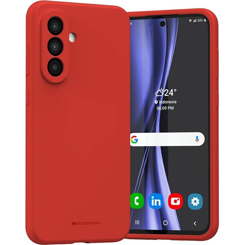 Etui MERCURY Silicone do Samsung Galaxy A36 Czerwony