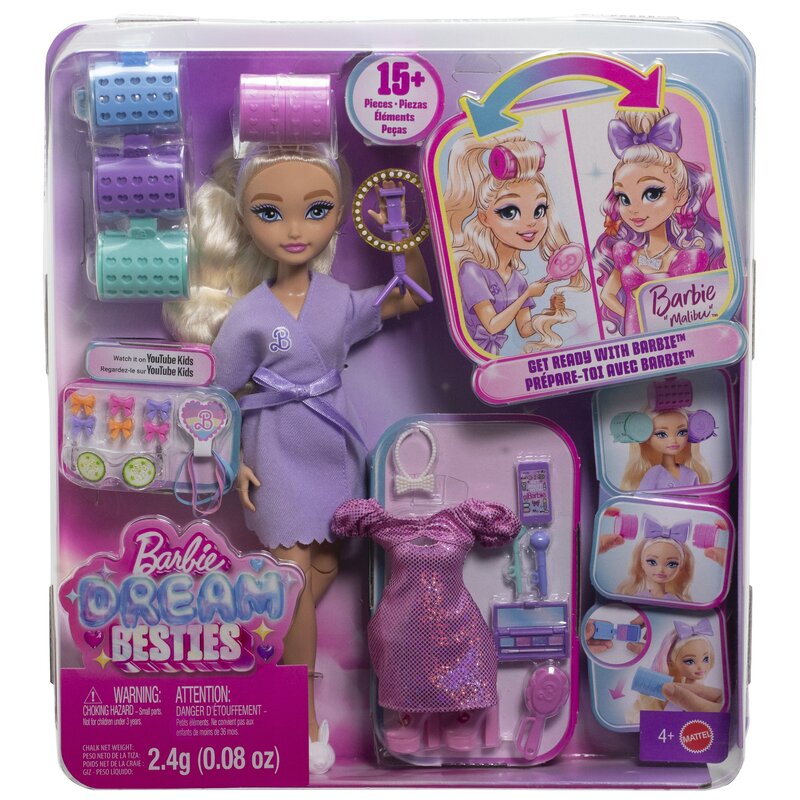 Lalka Barbie Dream Besties Get Ready With Barbie Malibu JGG38