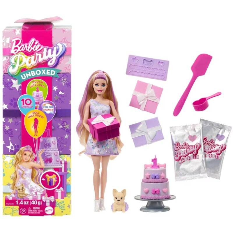 Lalka Barbie Party Unboxed Glam Party JFY68