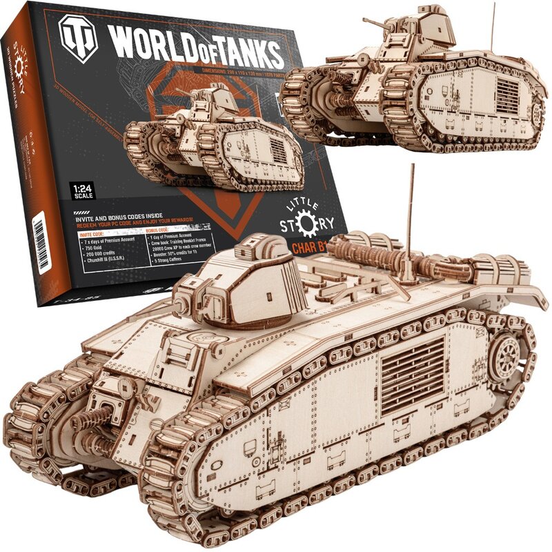 Zabawka drewniana LITTLE STORY World of Tanks 3D Char B1 (1078 elementów)