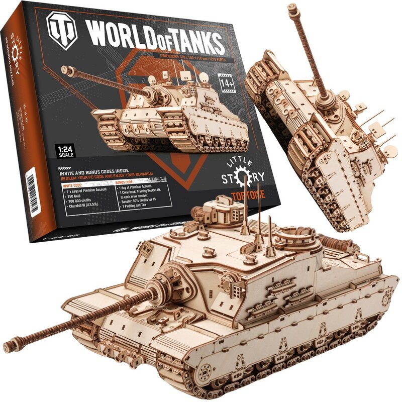 Zabawka drewniana LITTLE STORY World of Tanks 3D Tortoise (1219 elementów)