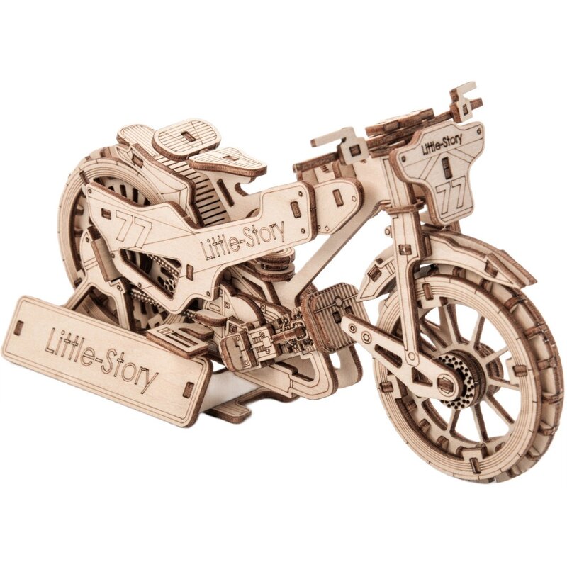 Zabawka drewniana LITTLE STORY Motocykl żużlowy 3D (115 elementów)
