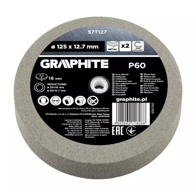 Tarcze szlifierskie GRAPHITE 57T127 (2 szt.)