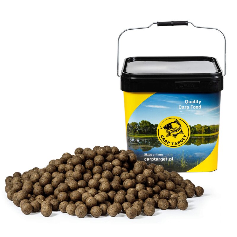 Kulki proteinowe CARP TARGET Kukurydza i Konopia 20 mm (10 kg) + Wiadro 17 l