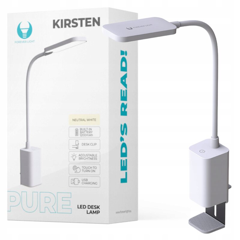 Lampka biurkowa FOREVER LIGHT Pure FLB-10 Kirsten Biały