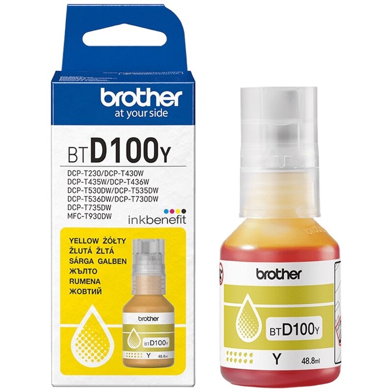 Tusz BROTHER Żólty 48.8 ml BTD100Y