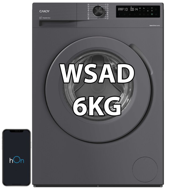 Pralka CANDY ProWash 500 BR 26SSR6G-S 6kg Slim 42cm 1200obr AI ProWash, Silent Motion Sterowanie smartfonem