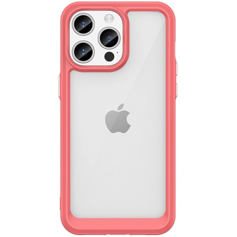 Etui HURTEL Outer Space Case do Apple iPhone 15 Pro Przezroczysto-czerwony