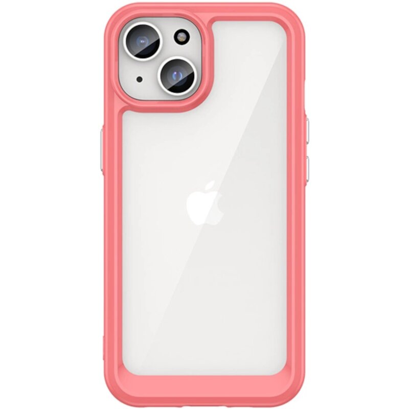 Etui HURTEL Outer Space Case do Apple iPhone 15 Plus Przezroczysto-czerwony