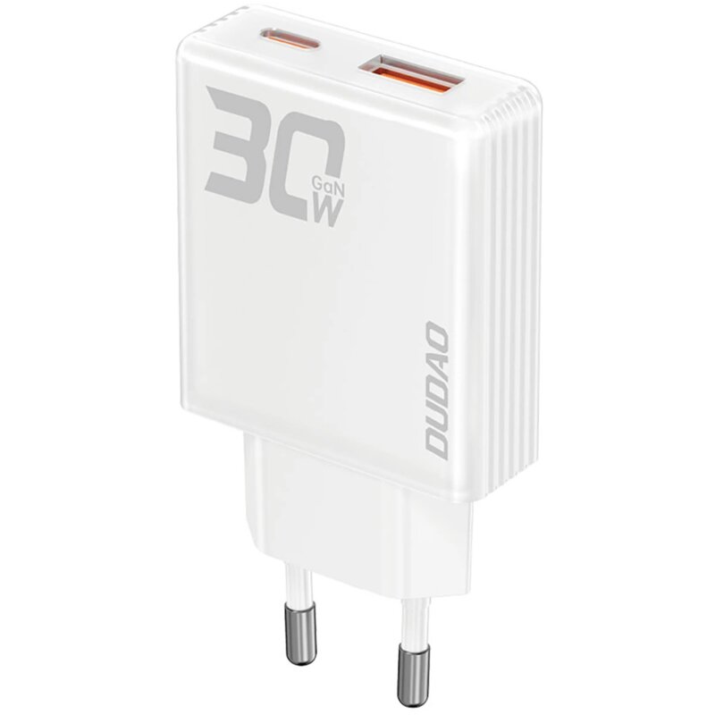 Ładowarka sieciowa DUDAO A30EU 30W GaN USB-A / USB-C Biały