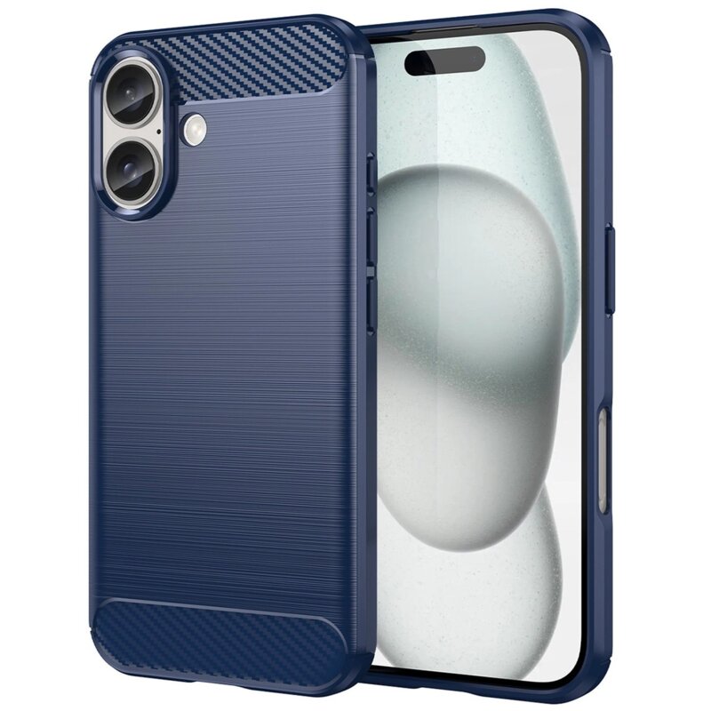 Etui HURTEL Carbon Case do Apple iPhone 16 Niebieski