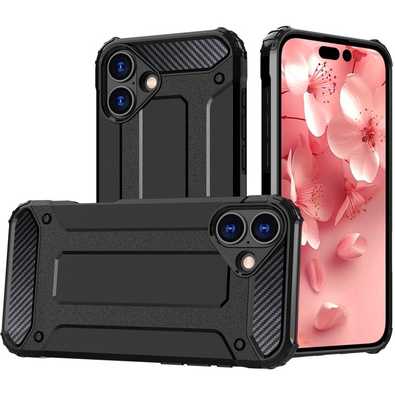 Etui HURTEL Hybrid Armor do Apple iPhone 16 Czarny