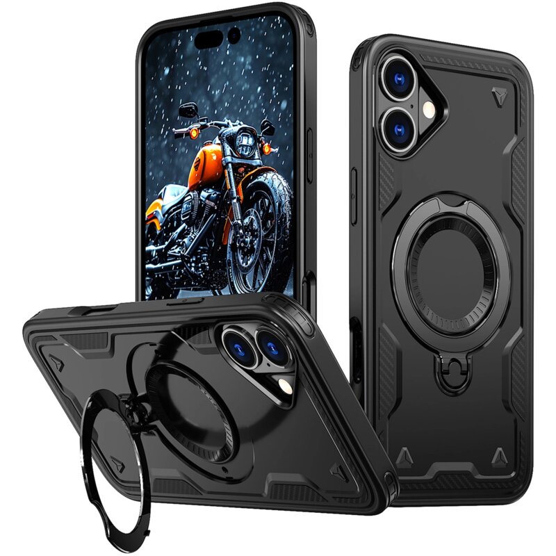 Etui HURTEL Hybrid Armor Trendy MagSafe do Apple iPhone 16 Czarny
