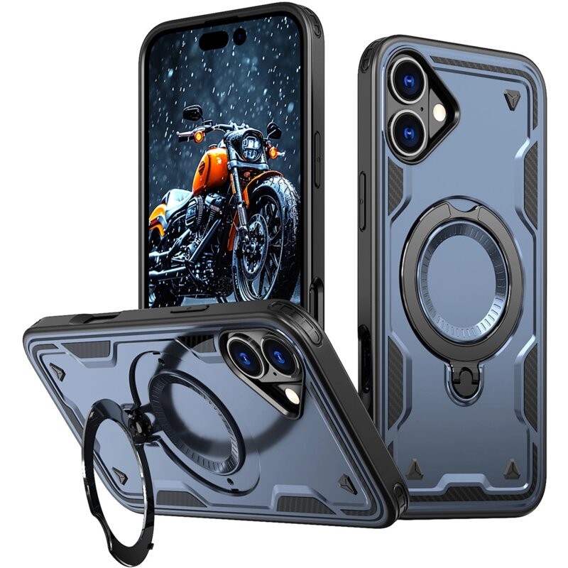 Etui HURTEL Hybrid Armor Trendy MagSafe do Apple iPhone 16 Niebieski