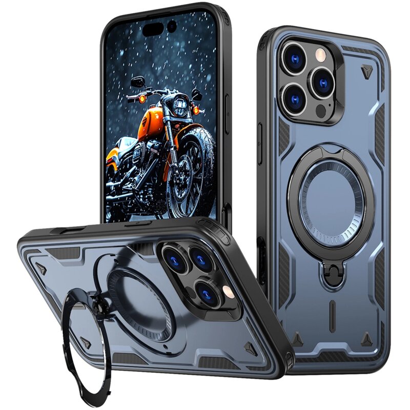 Etui HURTEL Hybrid Armor Trendy MagSafe do Apple iPhone 16 Pro Max Niebieski