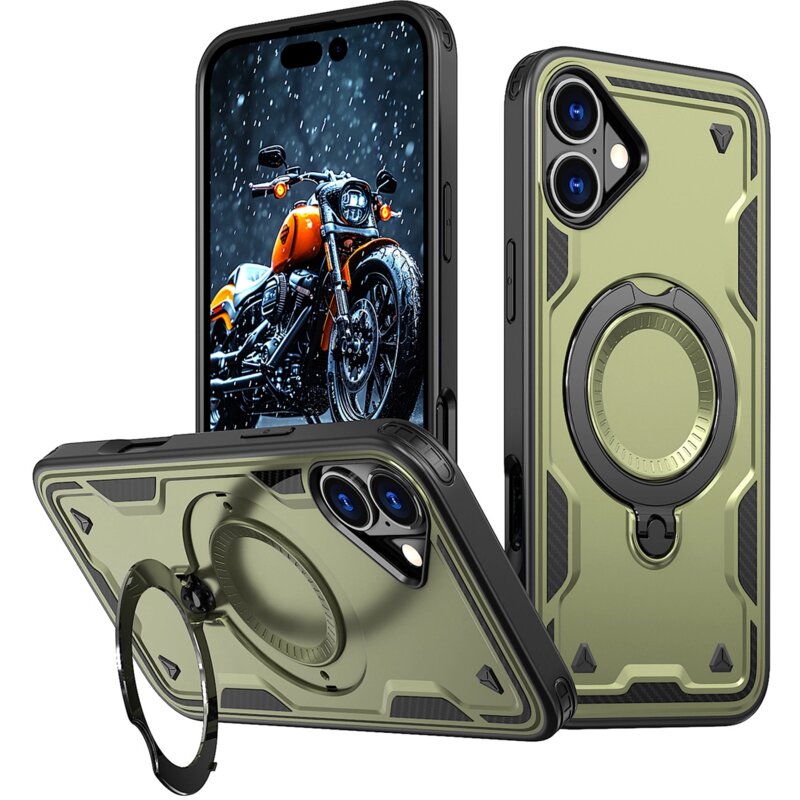 Etui HURTEL Hybrid Armor Trendy MagSafe do Apple iPhone 16 Plus Zielony