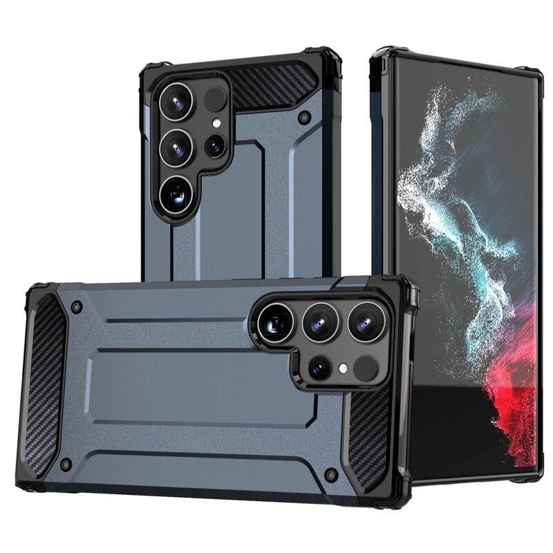 Etui HURTEL Hybrid Armor do Samsung Galaxy S25 Ultra Niebieski