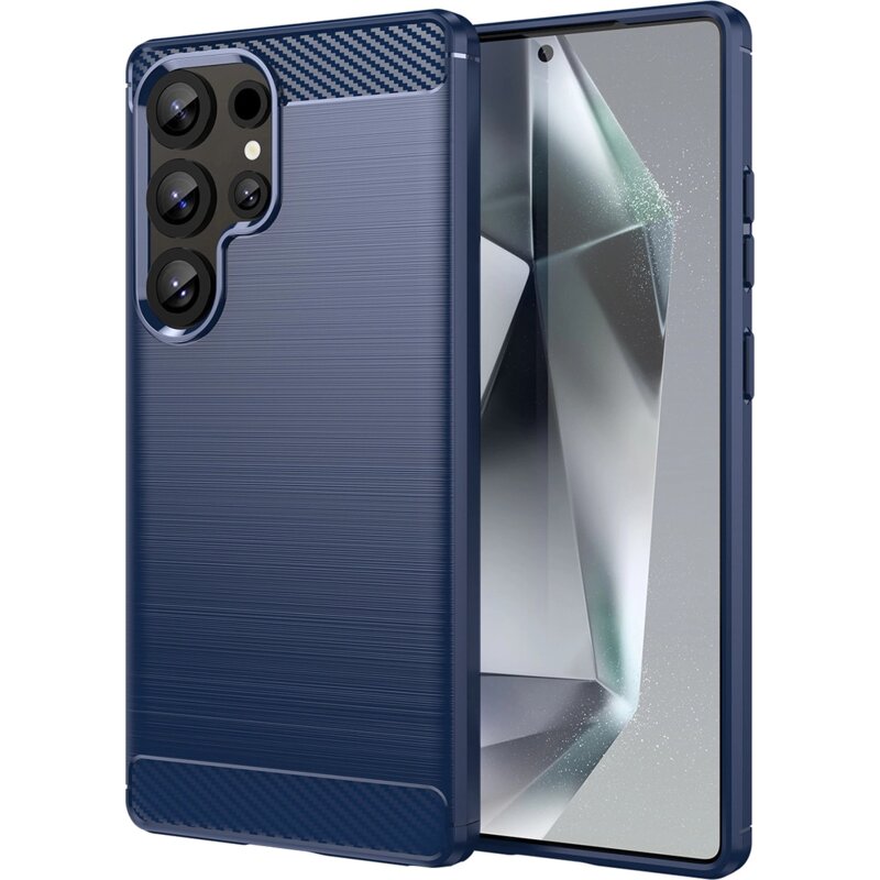 Etui HURTEL Carbon Case do Samsung Galaxy S25 Ultra Niebieski
