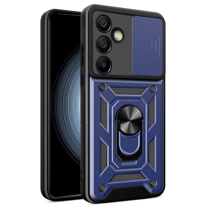 Etui HURTEL Hybrid Armor Camshield do Samsung Galaxy S24 FE Niebieski