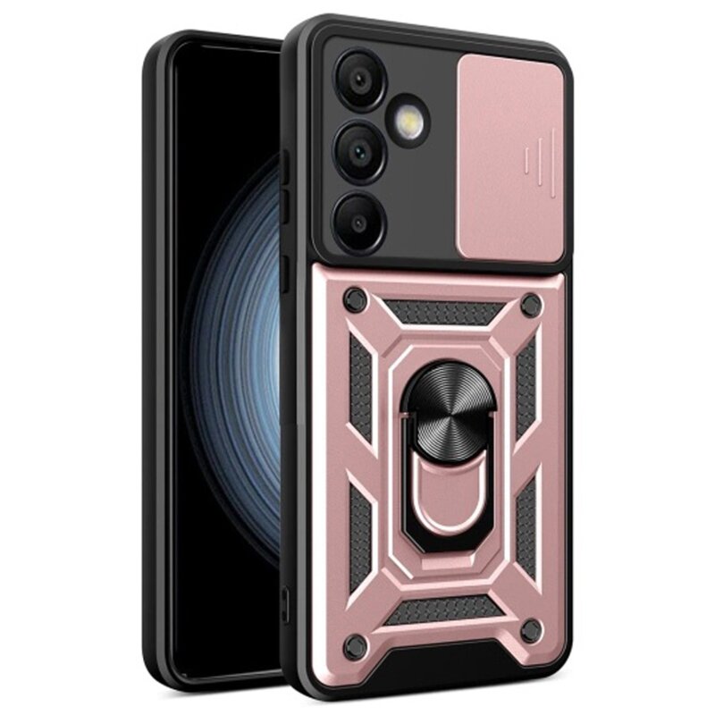 Etui HURTEL Hybrid Armor Camshield do Samsung Galaxy A56 Różowy