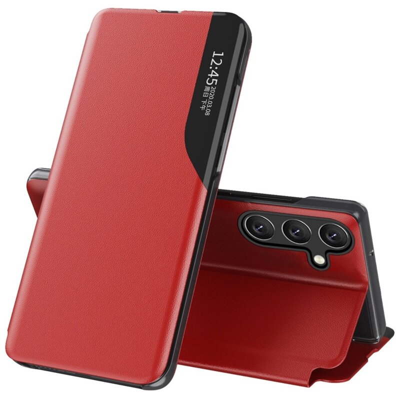 Etui HURTEL Eco Leather View Case do Samsung Galaxy A36 Czerwony
