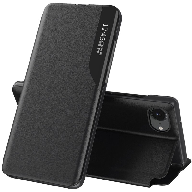 Etui HURTEL Eco Leather View Case do Apple iPhone 16e Czarny