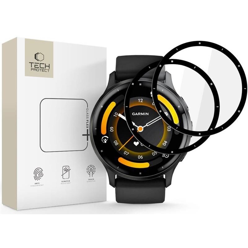 Szkło hybrydowe TECH-PROTECT Glass Flex+ do Garmin Venu 3 Czarny (2 szt.)