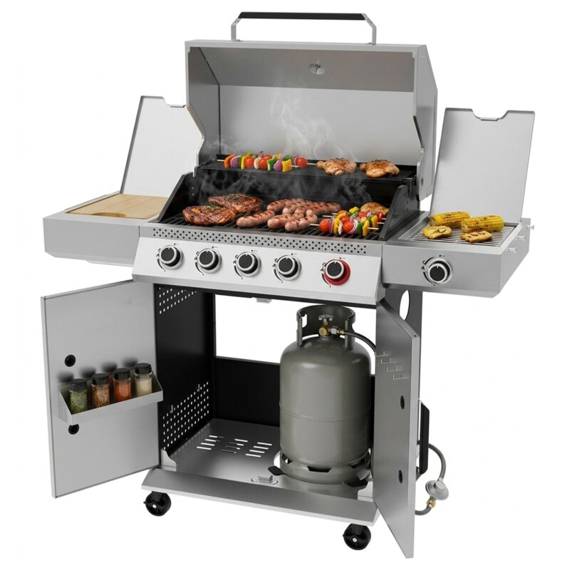 Grill ogrodowy gazowy YATO YG-20032 19 kW 70 x 42 cm