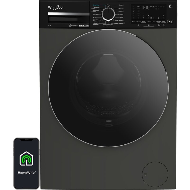 Pralka Whirlpool MXWM 07G ADS PL Funkcje AI AdaptiveWash 10kg Czarna Para