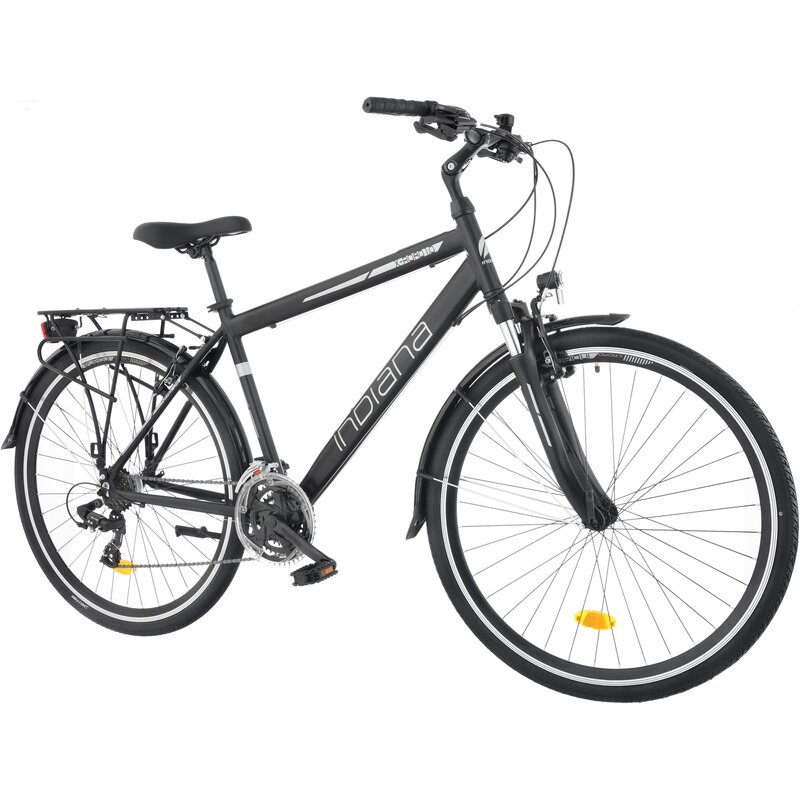 Rower trekkingowy INDIANA X-Road 1.0 M19 28 cali męski Czarno-szary