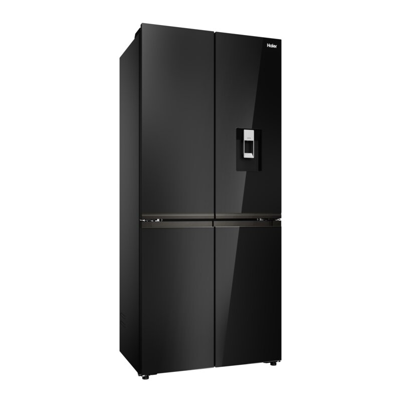 Haier HCKR7819DWGB Pełny No Frost Space Fit Czarne szkło Oświetlenie tylnej ściany