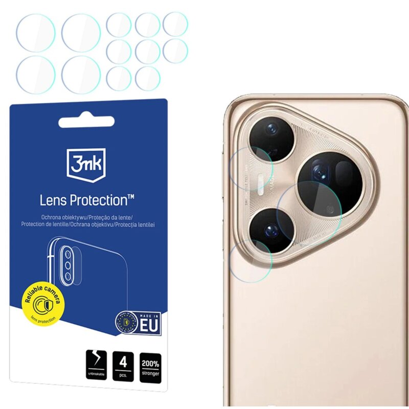 Szkło hybrydowe na obiektyw 3MK Lens Protection do Huawei Pura 80 Ultra (4 szt.)