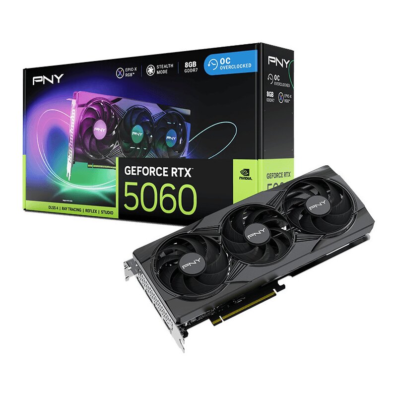 Karta graficzna PNY GeForce RTX 5060 EPIC-X RGB Overclocked Triple Fan 8GB DLSS 4.5