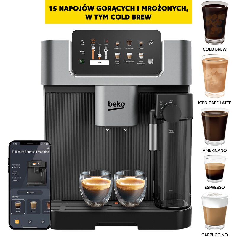 Beko CaffeExperto CEG7348X Kawa mrożona Szerokość 27,5cm