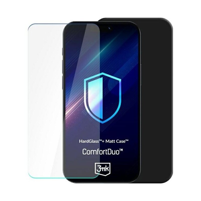 Etui 3MK ComfortDuo Matt Black do Motorola Moto G55 5G Czarny matowy + szkło hartowane