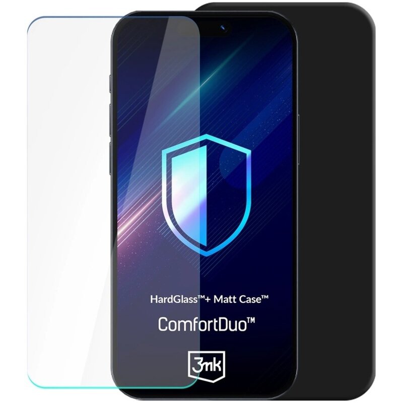 Etui 3MK ComfortDuo Matt Black do Samsung Galaxy M55 Czarny + szkło hartowane