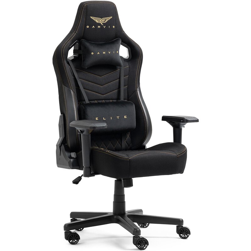 Fotel gamingowy GAMVIS Elite 2.0 XL Basic Czarny (złote elementy)