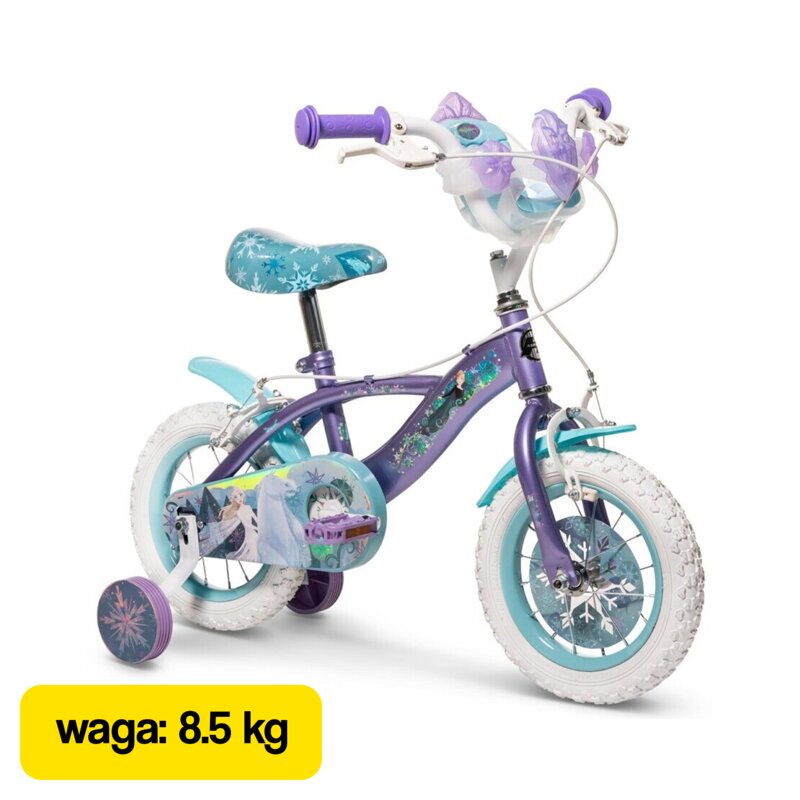 Rower dziecięcy HUFFY Disney Kraina Lodu 12 cali Fioletowo-niebieski Wzrost: 85-100 cm Wiek: 3-5 lat