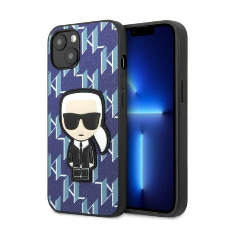 Etui KARL LAGERFELD Monogram Ikonik Patch do Apple iPhone 13 Niebieski