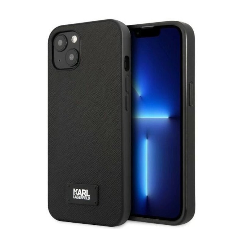 Etui KARL LAGERFELD Saffiano Plaque do Apple iPhone 13 Czarny