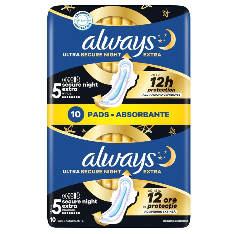Podpaski ALWAYS Ultra Secure Night Extra Rozmiar 5 (10 sztuk)
