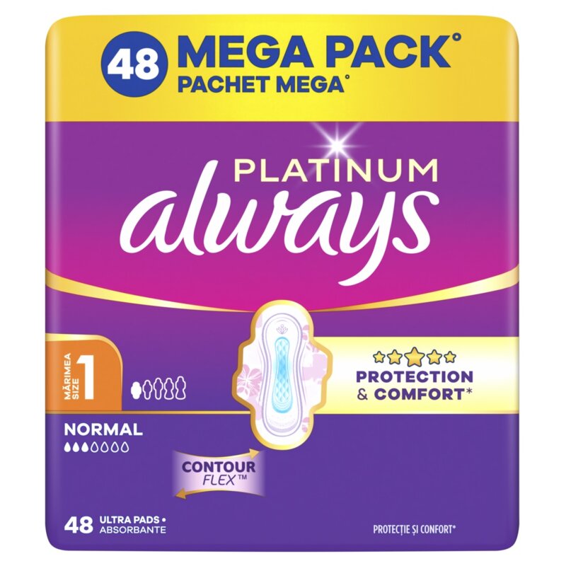 Podpaski ALWAYS Platinum Normal Rozmiar 1 (48 sztuk)
