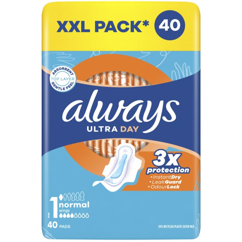 Podpaski ALWAYS Ultra Normal Rozmiar 1 (40 sztuk)